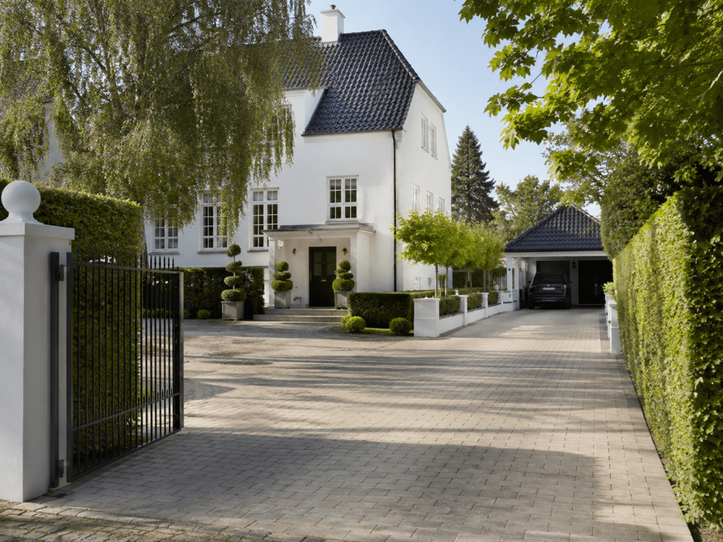 Elegant lejlighedsejendom i Hellerup med klassisk facade og større boliger